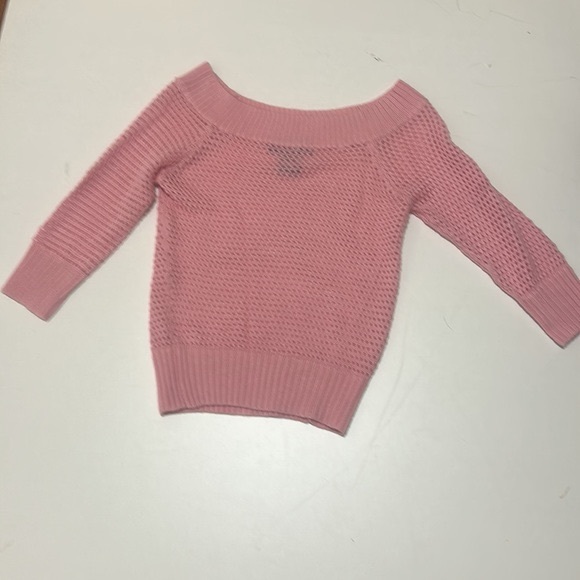 AMERICAN JEANS WOOL BLEND PINK KNITTED SWEATER WIDE NECK THREE QUARTERS SLEEVE S - Picture 3 of 4